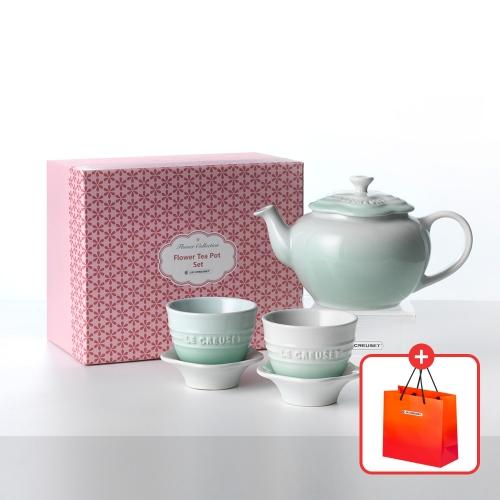 [쇼핑백 증정] 플라워 티팟 세트-아이스그린
