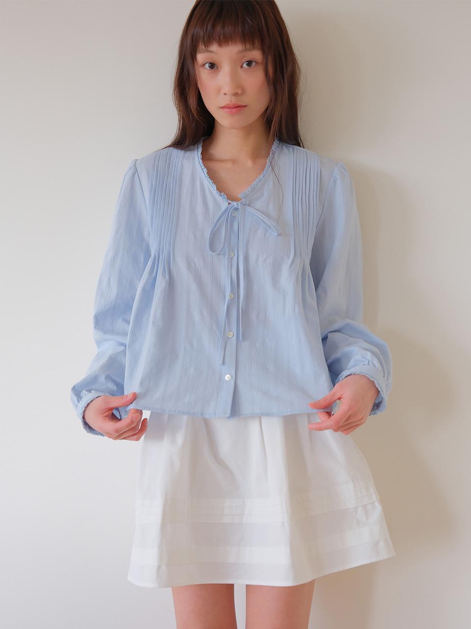 4월초 예약발송 2nd) moui Jane pintuck lace blouse (S/BLUE)