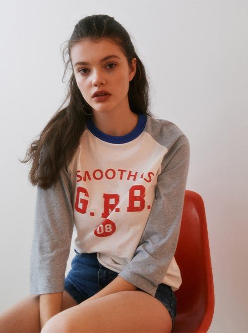 Raglan Sleeve Cookie T-shirt (Cobalt blue/Red)