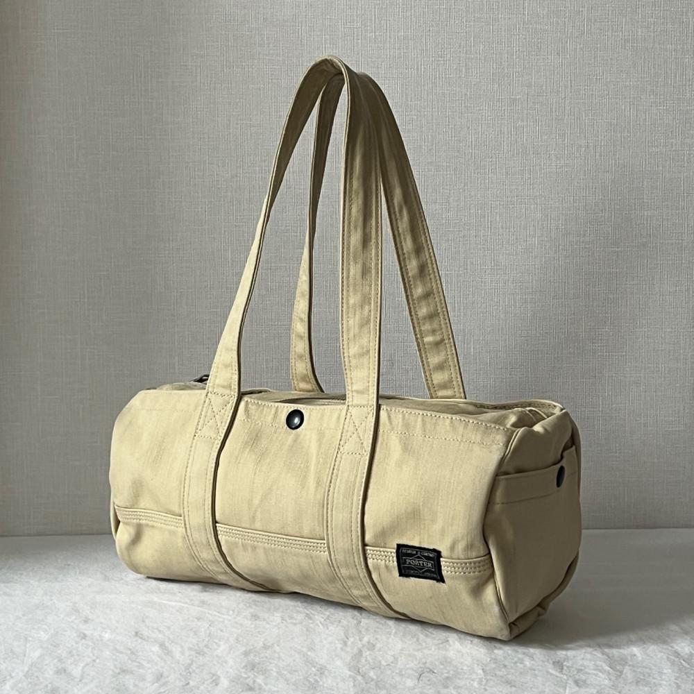 [중고] PORTER - TWILL COTTON DUFFLE BAG L (CREAM BEIGE)