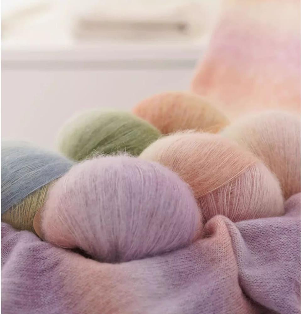 [윙] 베이비알파카66%실크34% 모헤어 30g 그라데이션 모헤어뜨개실 대바늘실  고급소재 뜨개실