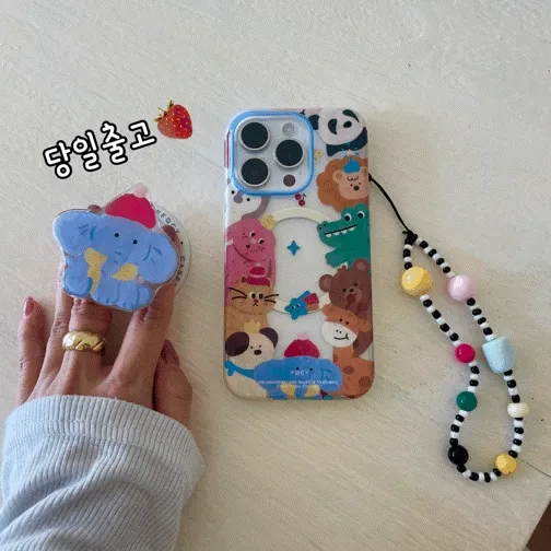 16오픈! 당일출고 탈부착💓자석케이스💓파파 코끼리 맥세이프케이스 스마트톡 비즈키링 범퍼케이스 아이폰케이스 유니크 특이한 15프로맥스 14프로맥스 13프로맥스 12프로맥스