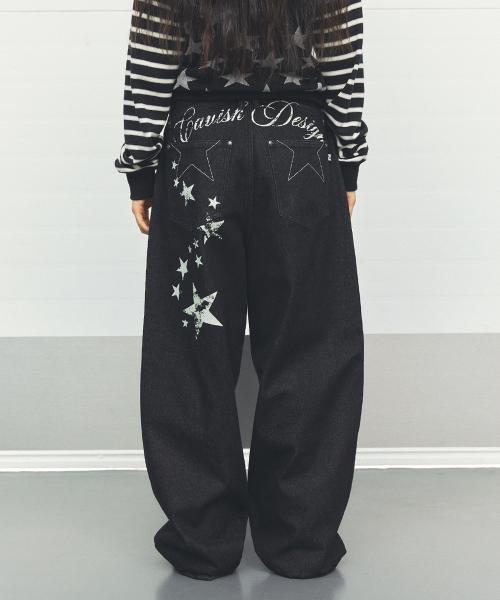 W MILKY WAY DENIM PANTS BLACK(CV2FFFD111A)