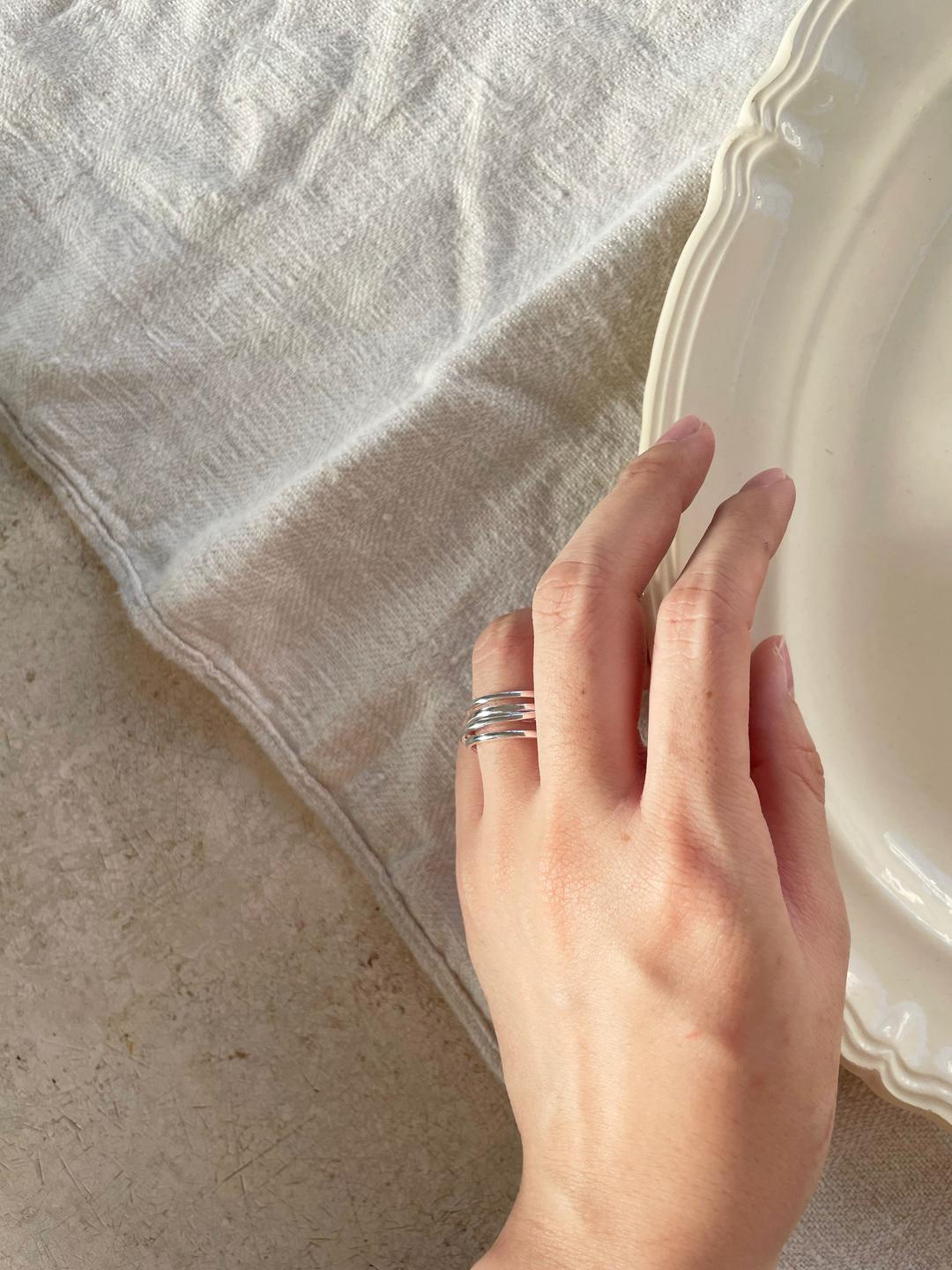 Layered Silver Ring (Silver 925)