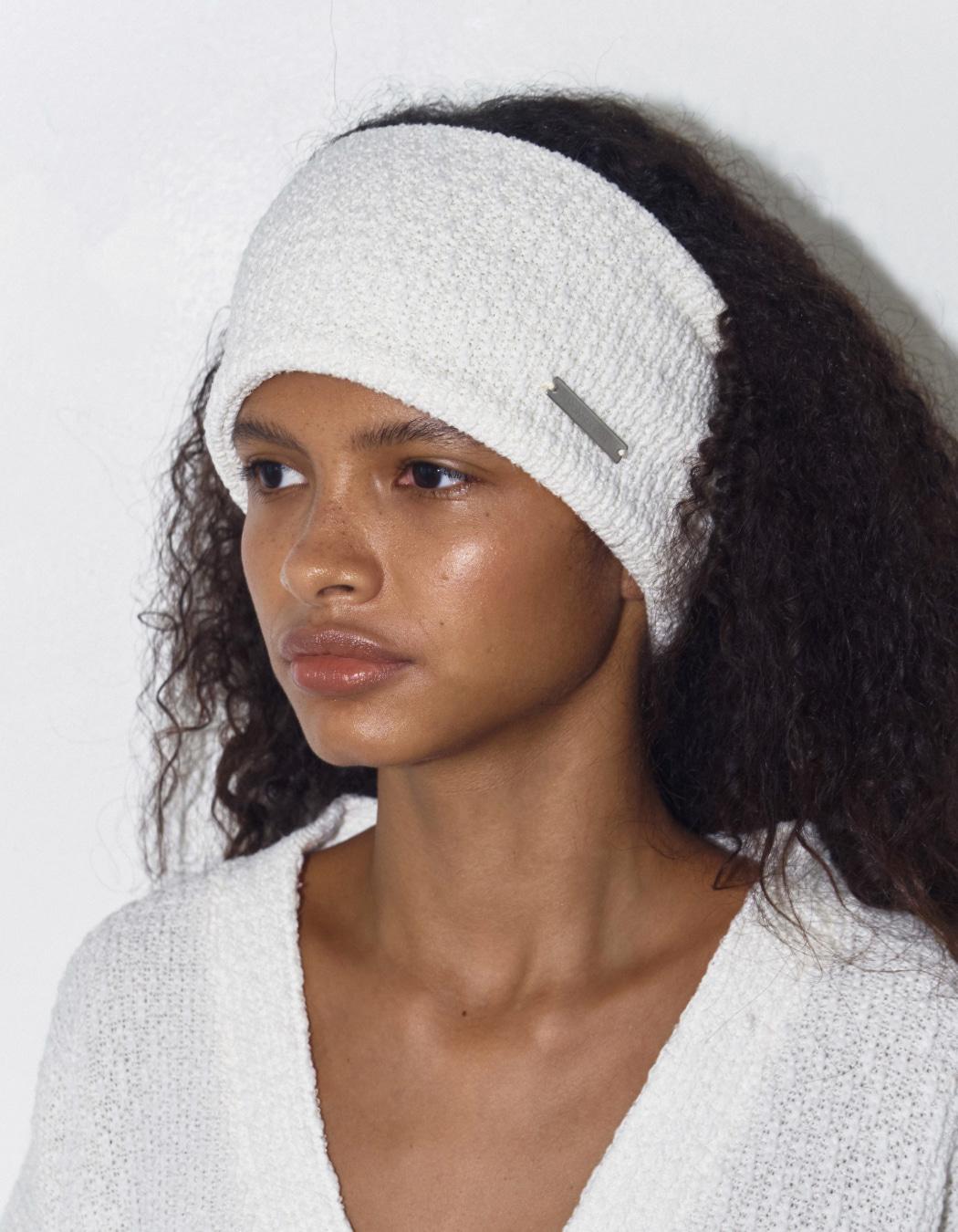 KNITTED CHUNKY HEADBAND, IVORY