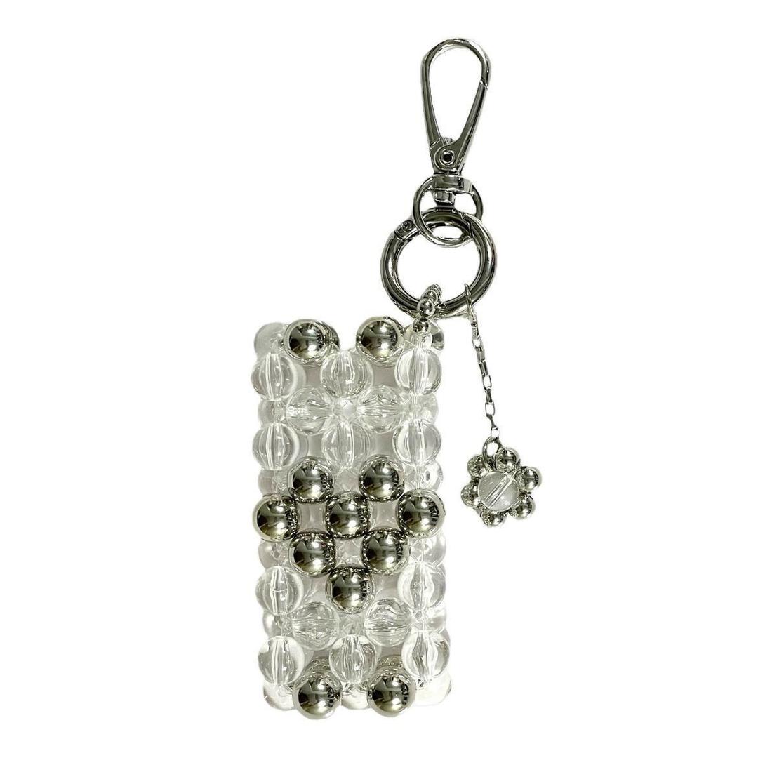 [r-o-m] Bead Bag Keyring 02.clear heart
