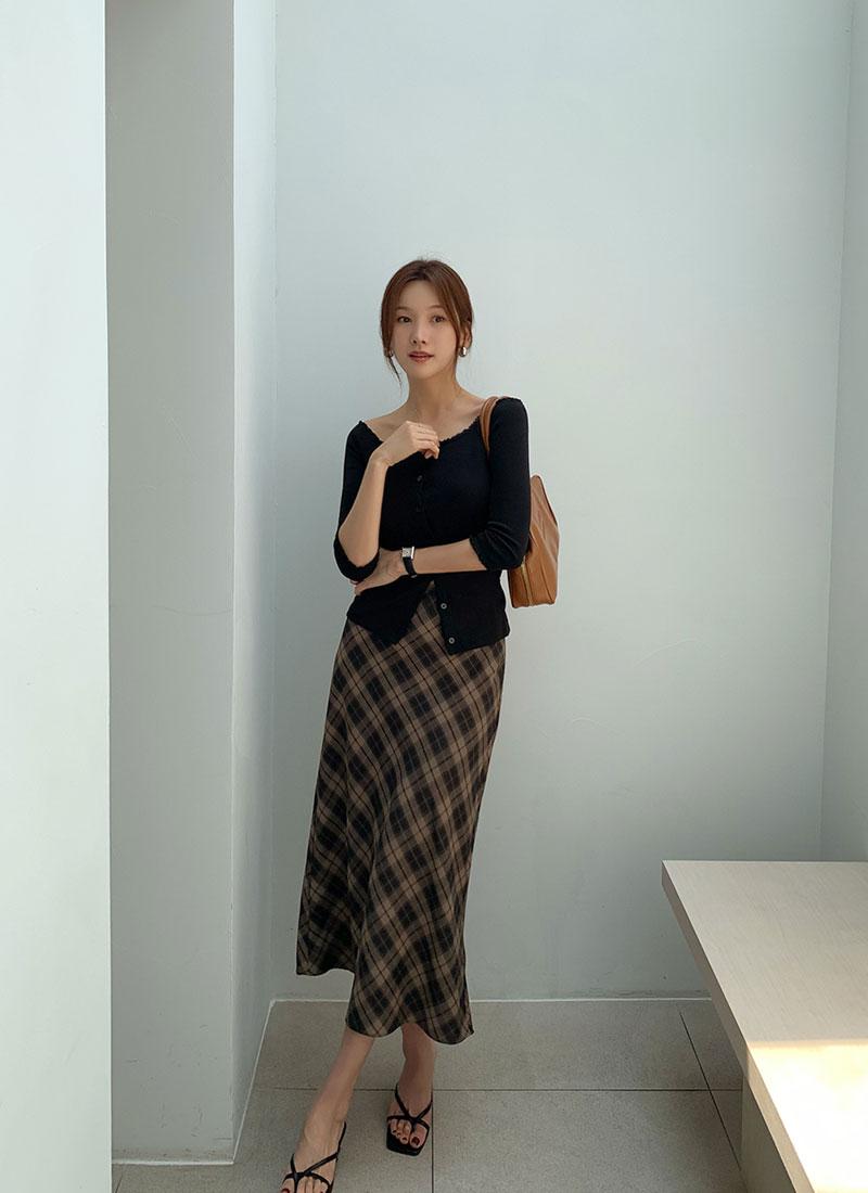 마렌 체크 스커트