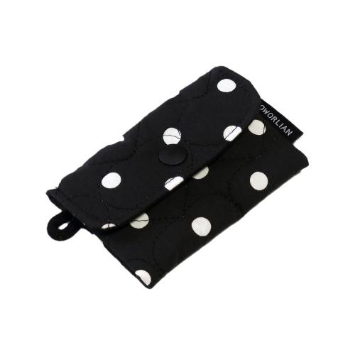 심플 카드지갑_누빔 도트블랙