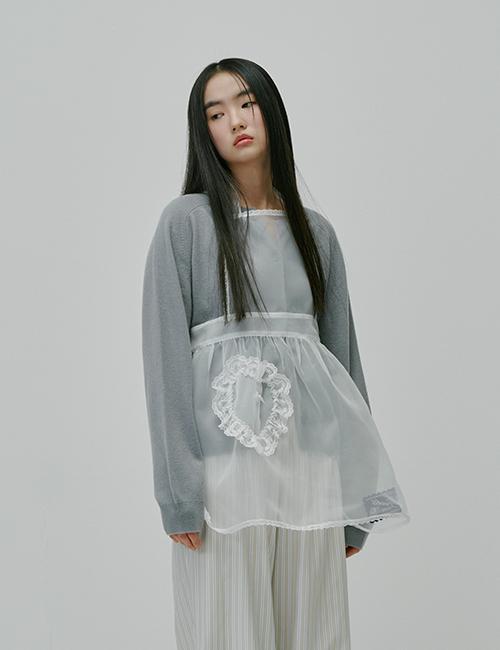 heart pocket oganza apron