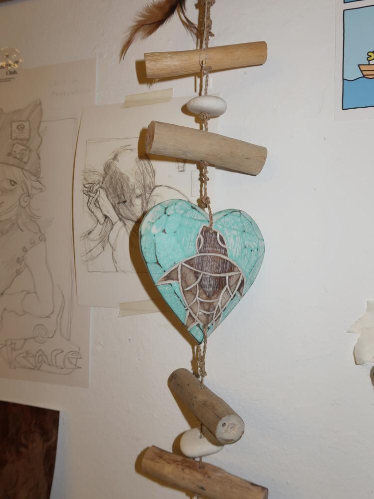 발리 핸드메이드 목각 거북 모빌 썬캐쳐