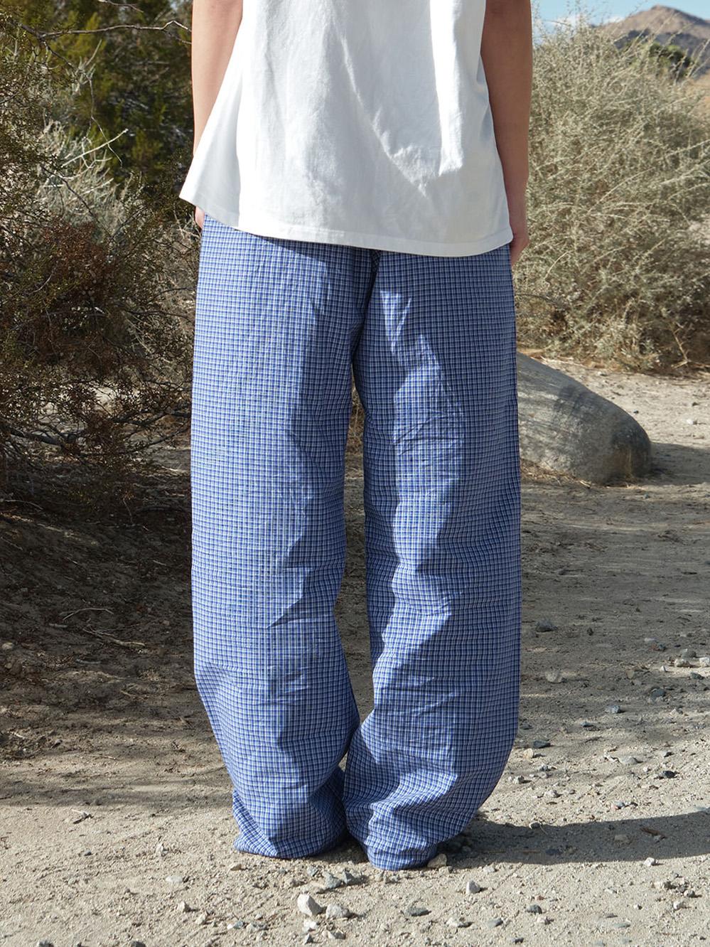 Lc CHECKED BAND PANTS_BLUE