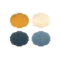 인조가죽 크라운 라인자수 테이블 매트 4color