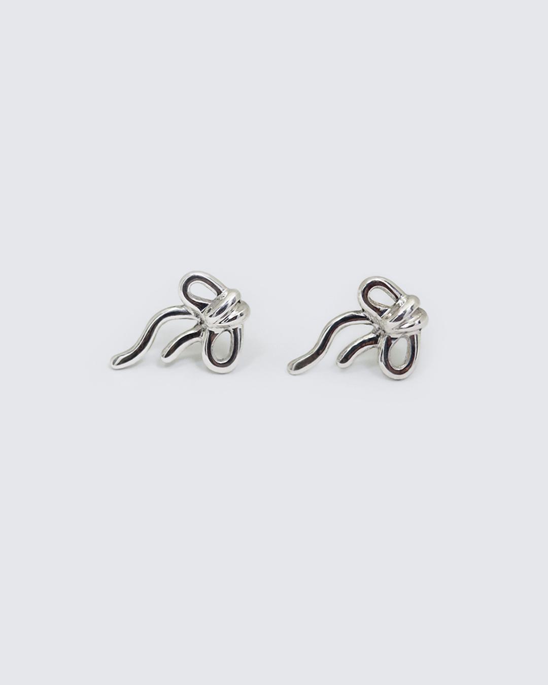 [ Silver925 ] Ribbon earring
