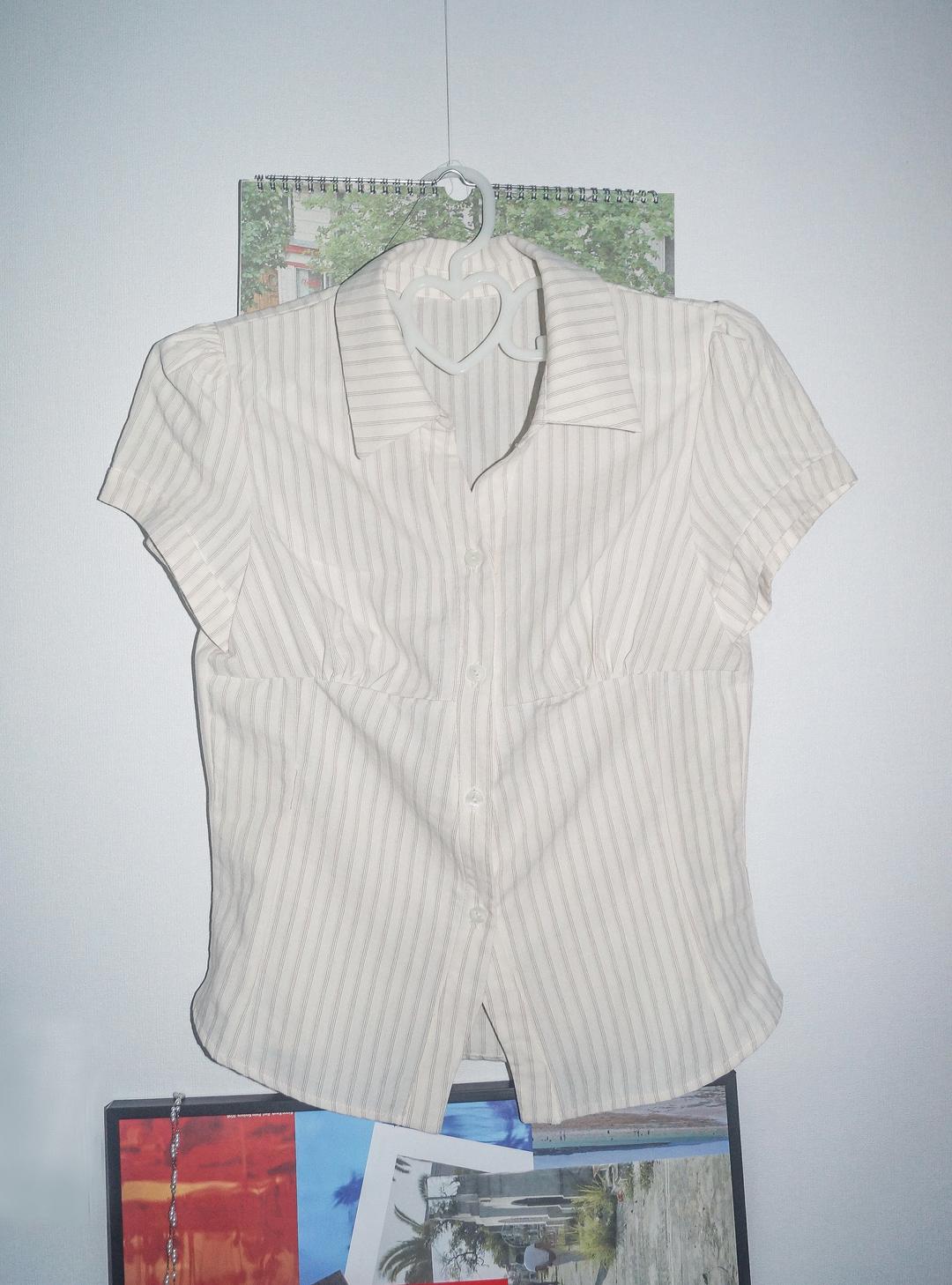 Plumeria stripe shirt [white]