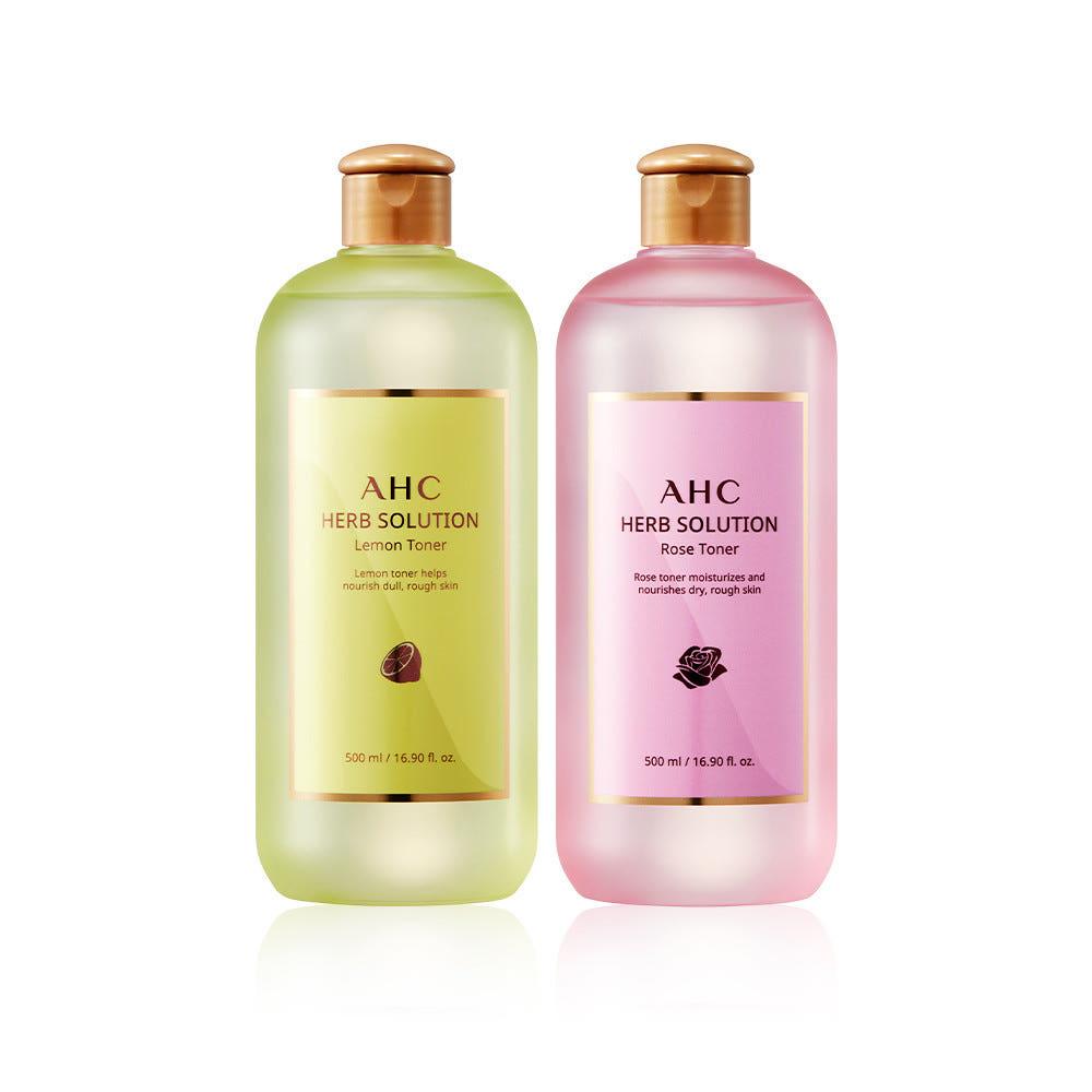 AHC 허브솔루션 대용량 토너 500ml (로즈/레몬)