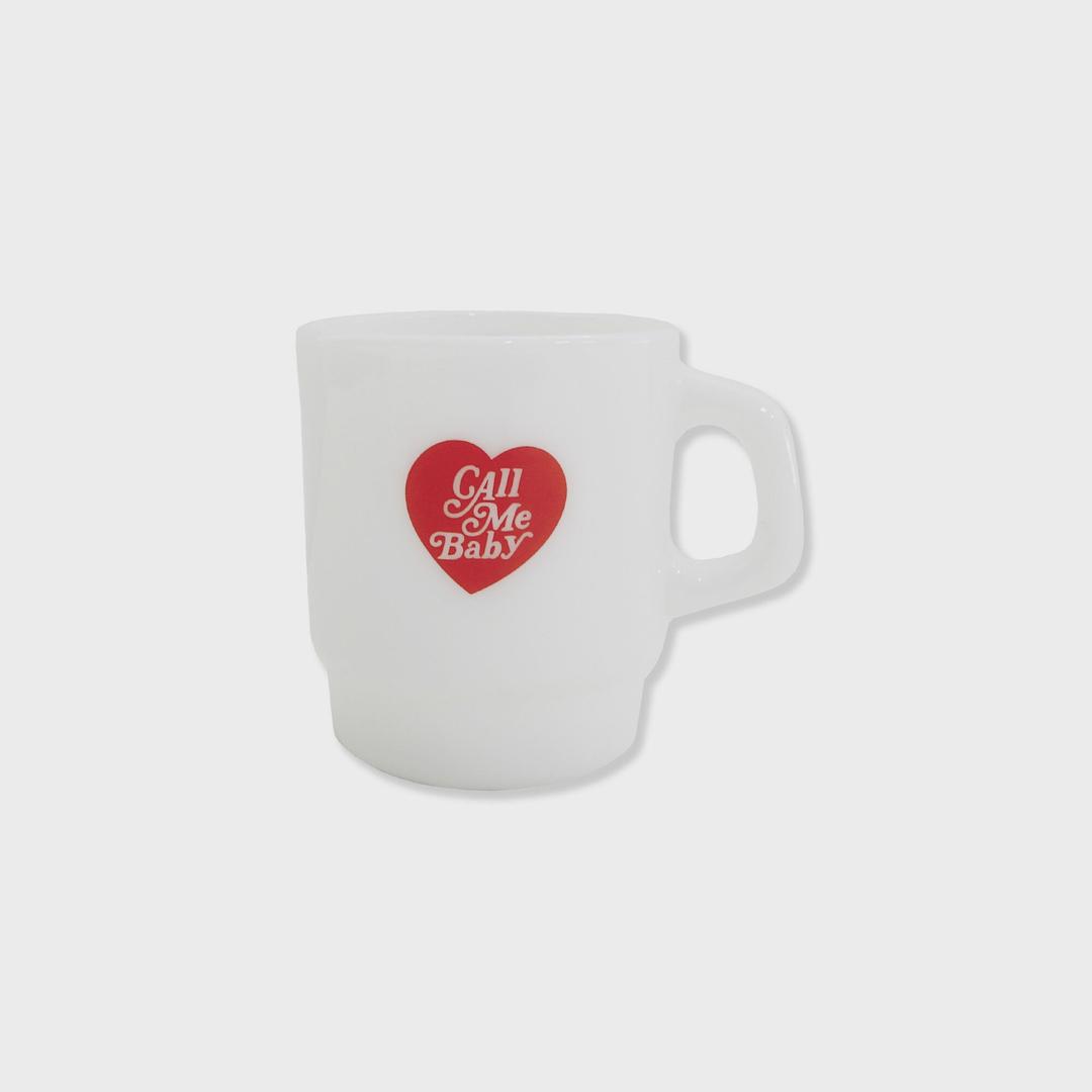 [Call Me Baby] Milk Glass Mugs _ Heart Logo