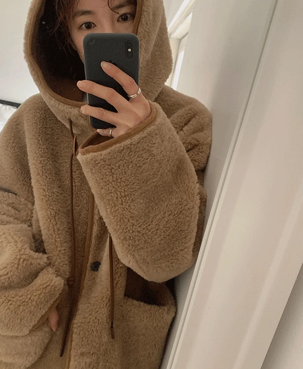 ⛄BEST 테디 후드 무스탕