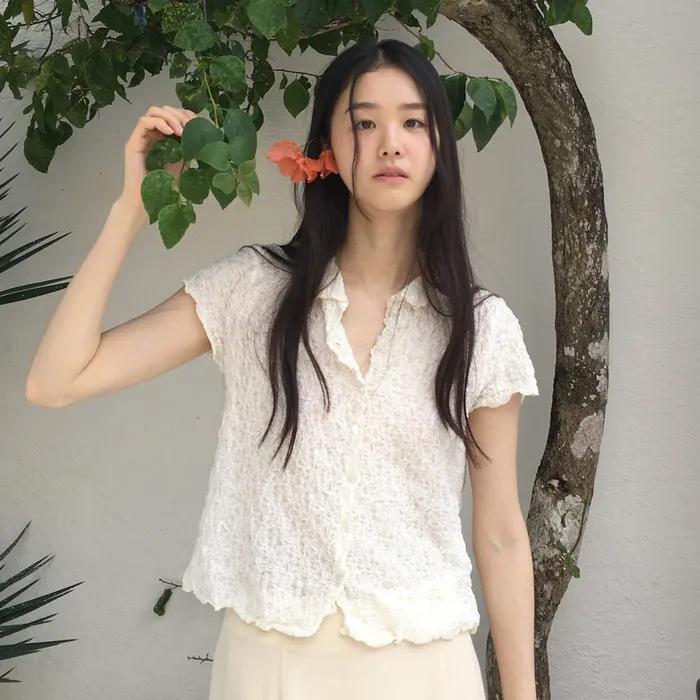 [3차리오더]BLISS RIPPLE HALF SHIRT (CREAM)