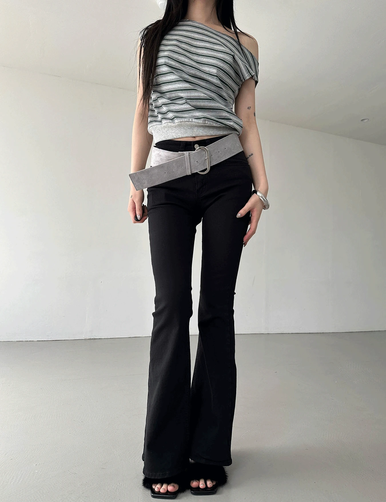 hip stud boots-cut (1color)