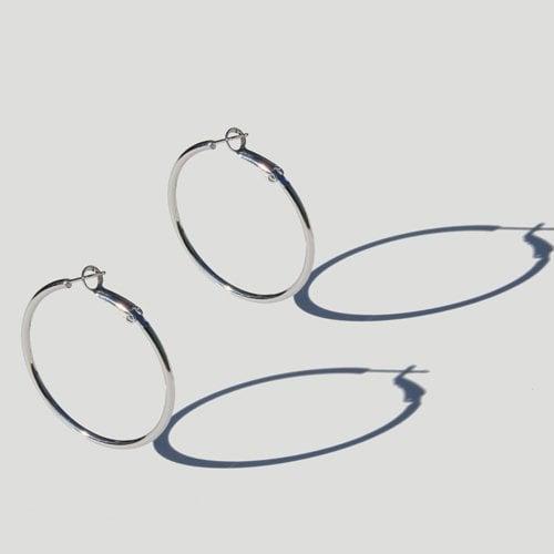 [RUSHOFF]Silver Daily Ring Earring/실버 데일리 링 이어링-L