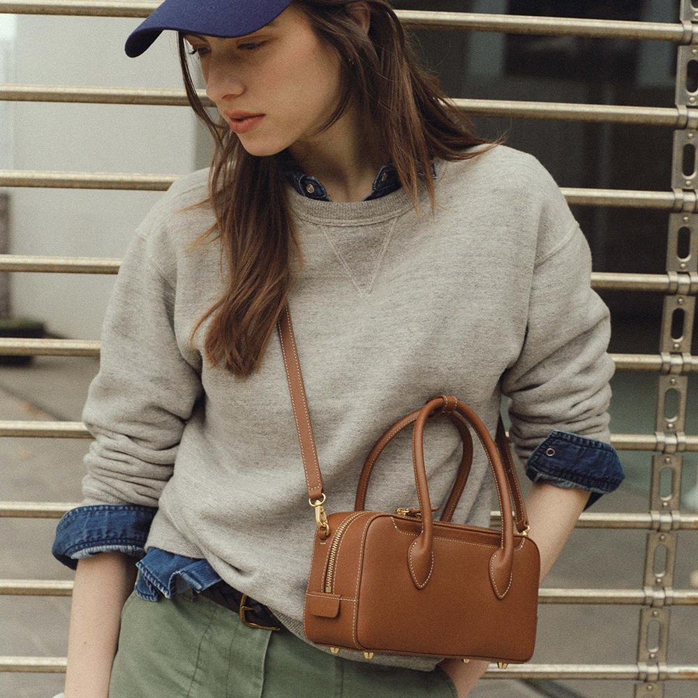 Bowling Bag Medium Tan Brown