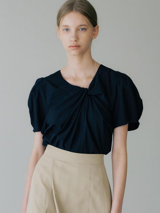 comos 836 neck twisted puff blouse (2color)