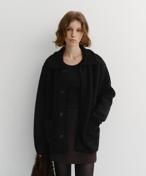 UNISEX COLLARED KNIT JACKET_UDSW5D125_BLACK