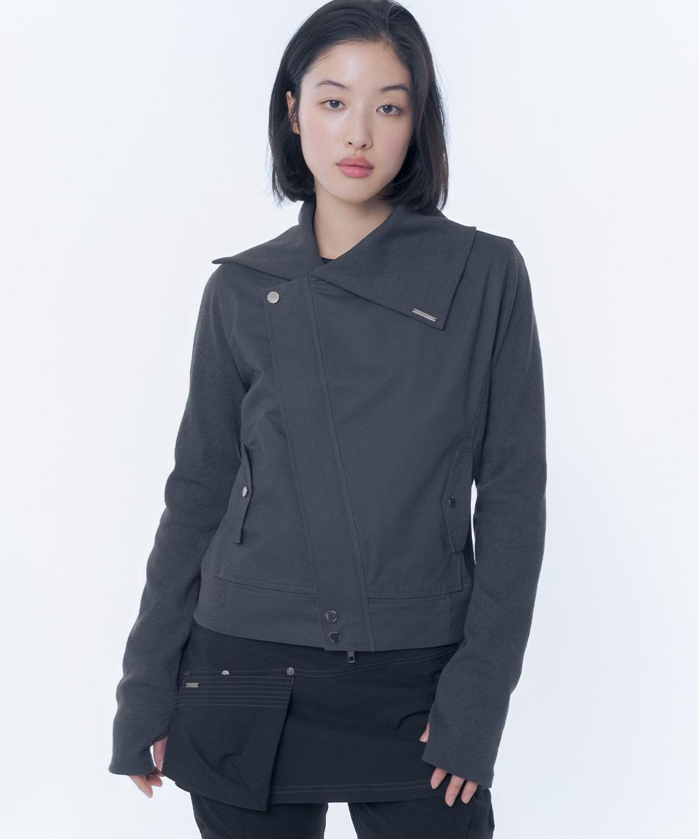 [2월 6일 선발매] Slash ribbed jacket CHARCOAL