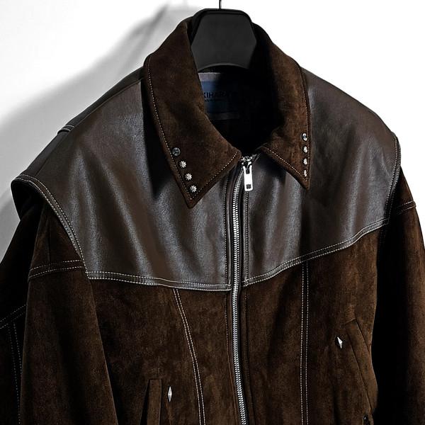 Kamull western leather suede jacket (brown)