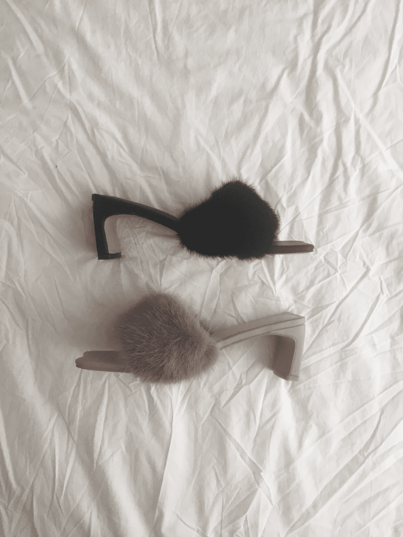 fluffy fur heel