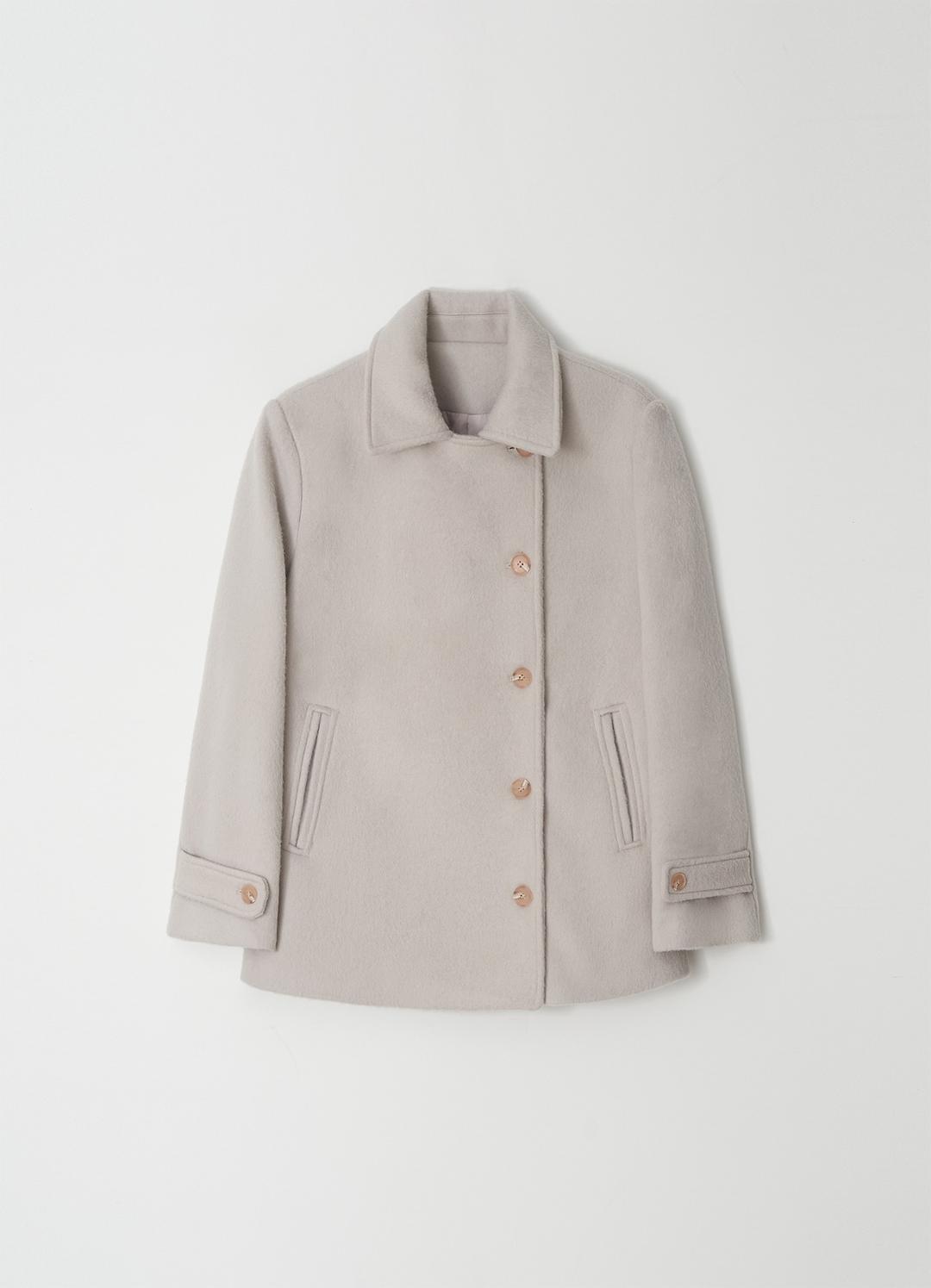 Villa Alpaca Half Coat(Pink Beige)