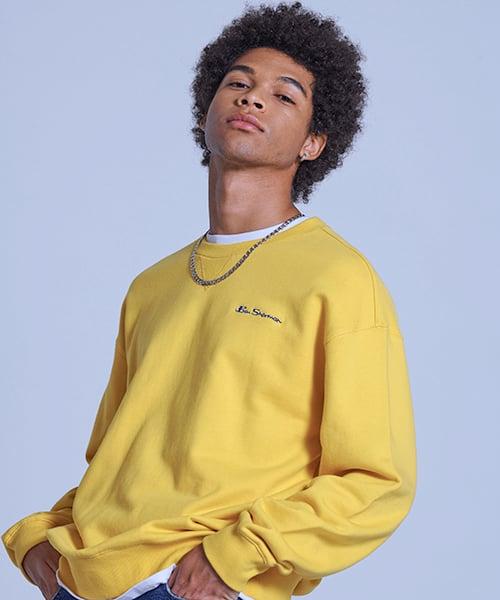 공용 브랜드 네이밍 맨투맨 옐로우 BLDTS470UYE