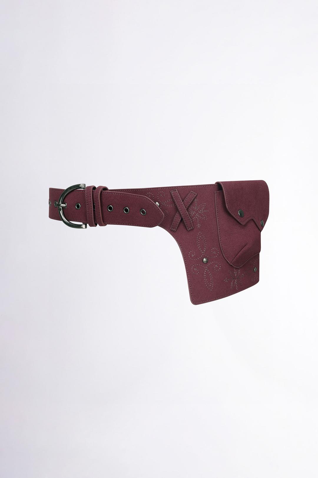 Western Faux Suede Belt Bag Deep Purple