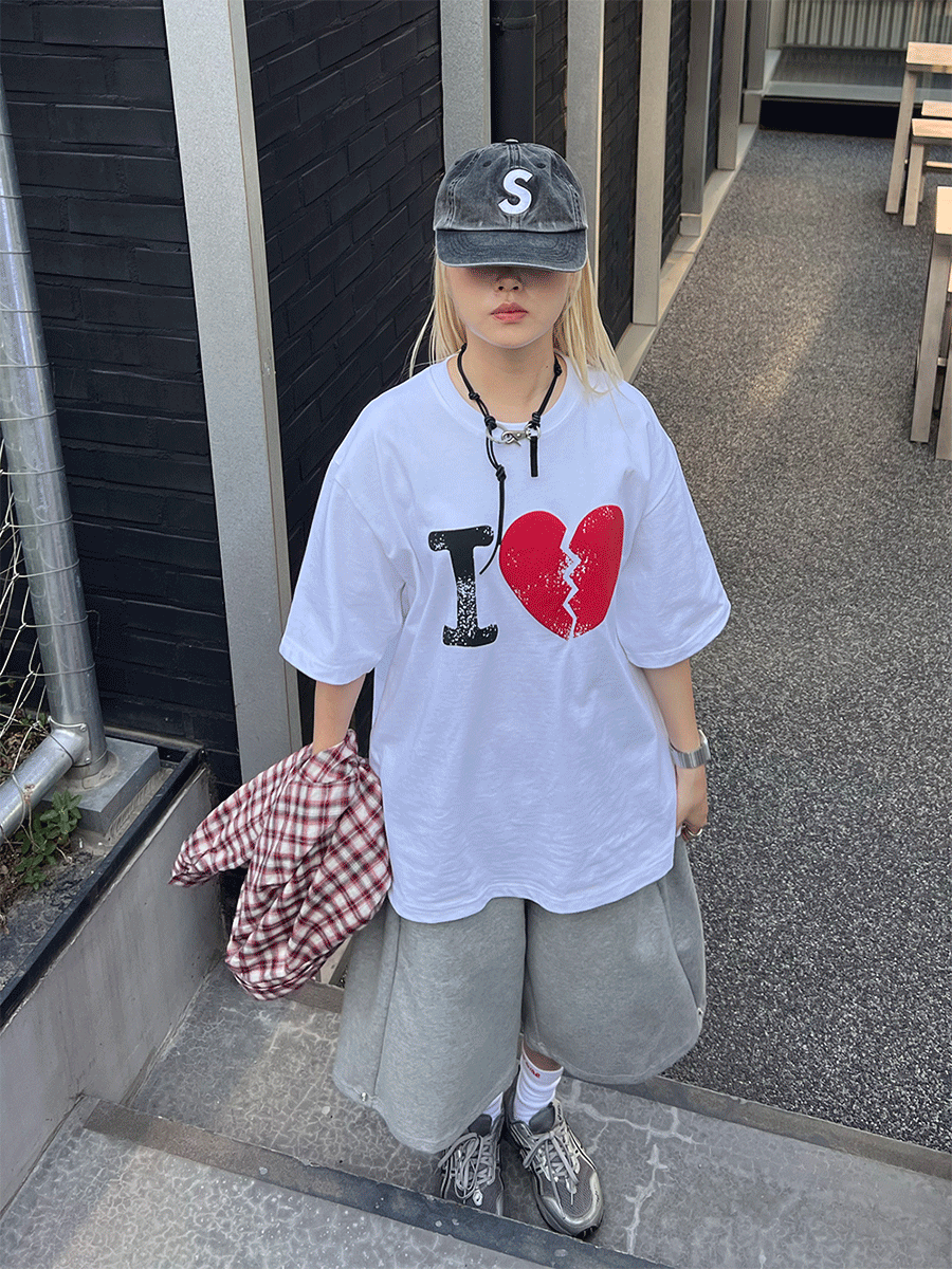 [ Unisex ] 아이러브 프린팅 반팔티 3C