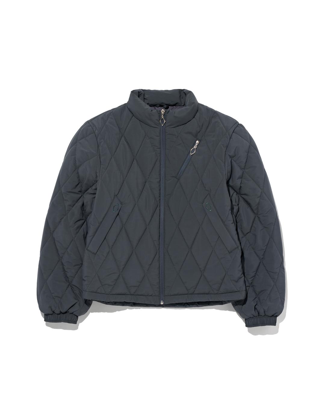 RHOMBUS QUILTED BOMBER JACKET_DARK GREEN