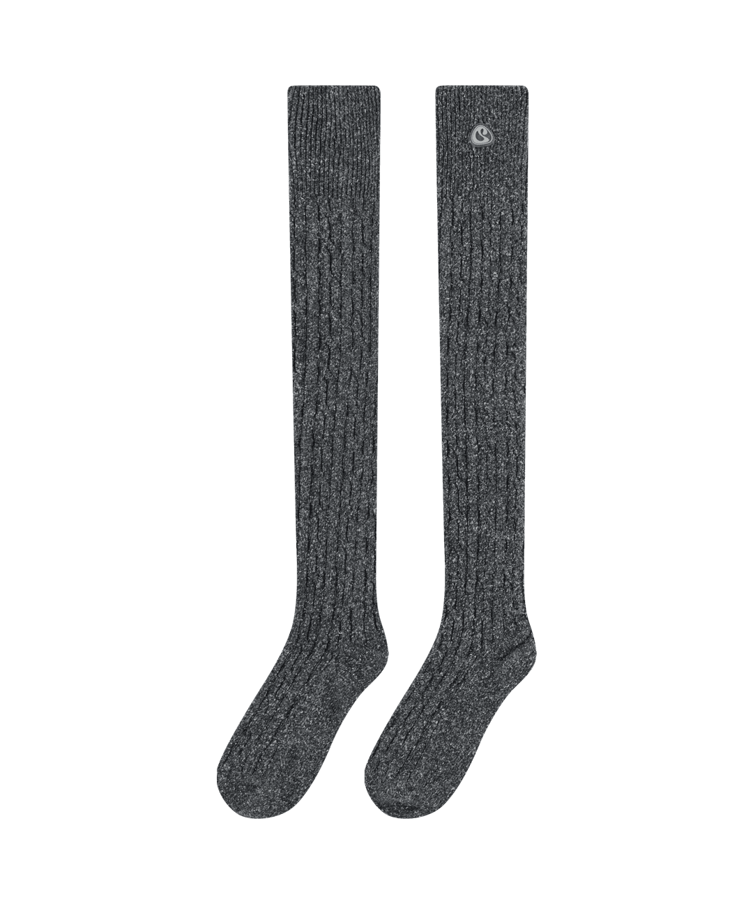 POMPOM OVER KNEE SOCKS GREY