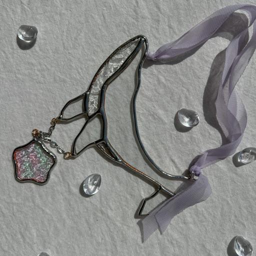 스테인드글라스 투명 고래썬캐처