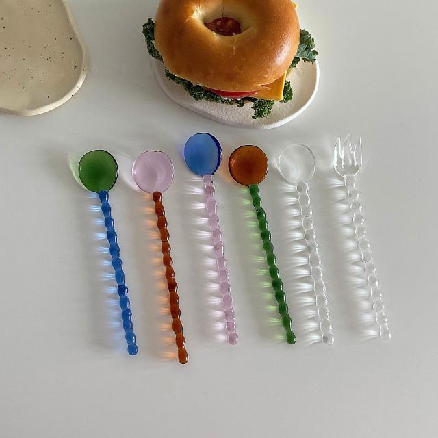 쏠띵즈 Colorful Tea Spoon Set 컬러풀 투명 글라스 티스푼 세트