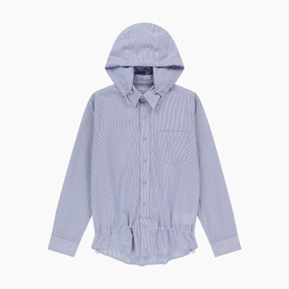 SANSANGEAR Stripe Hood Shirts "Blue\"