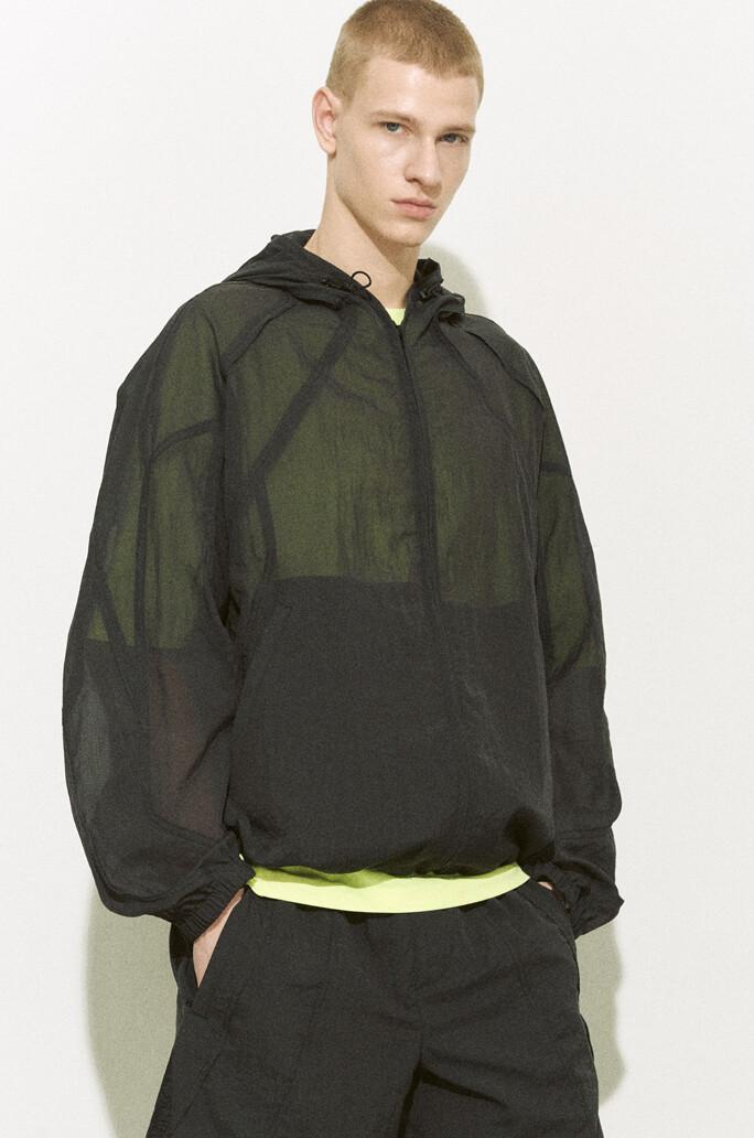 [SYSTEM HOMME] 시어 텍스처 패널 윈드브레이커