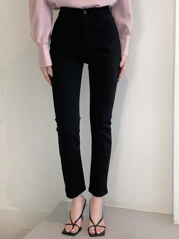 슬림핏 블랙 코든 팬츠(숏,기본,롱)