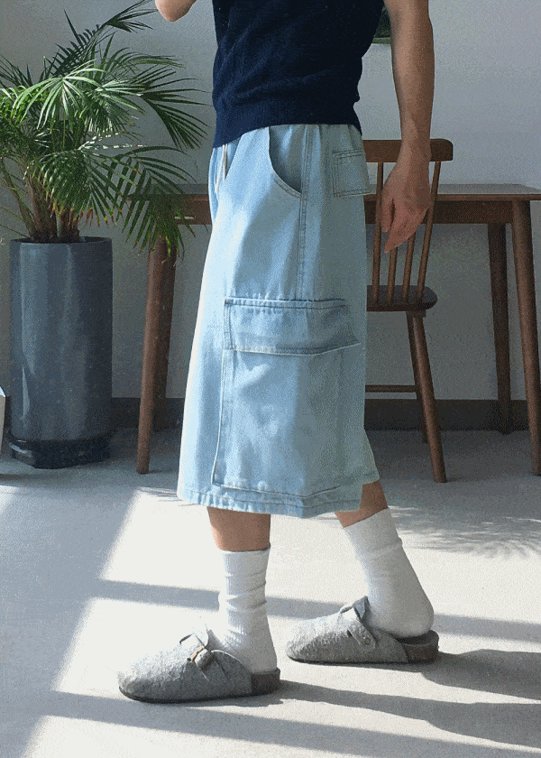 아이스쿨 버뮤다 데님 반바지