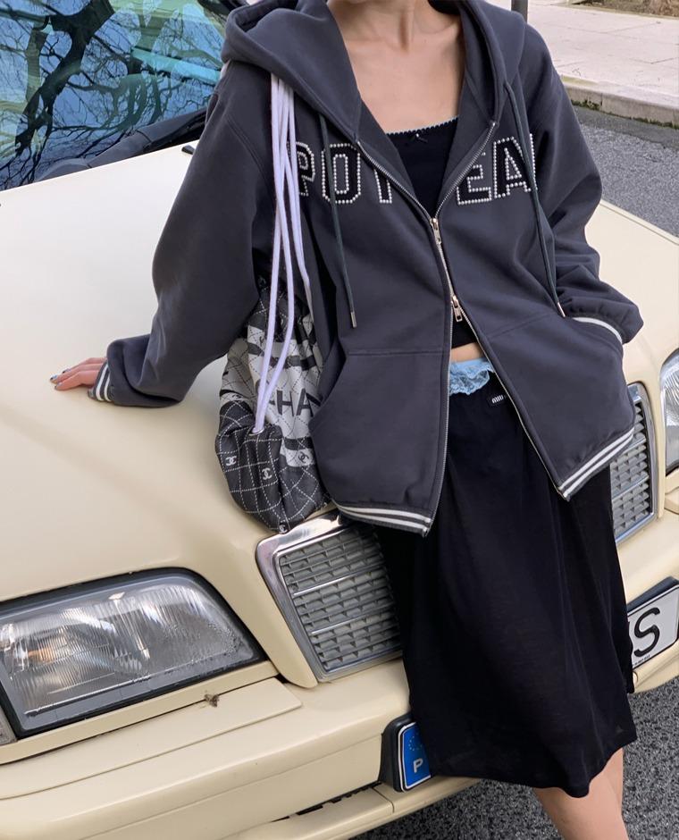 뽀또 집업후드 다크블루