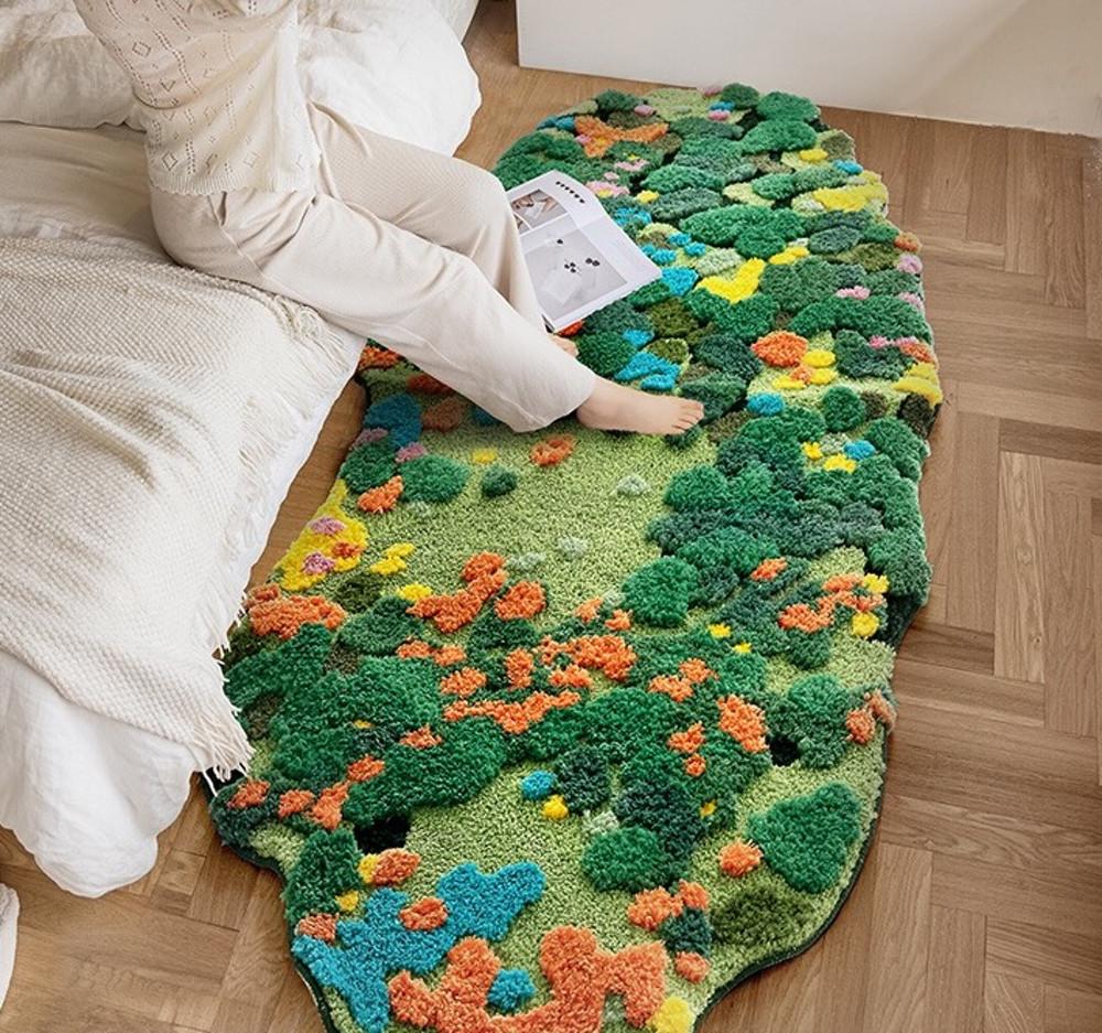 크림스튜디오 포레스트 침대 옆 포인트 발매트 러그