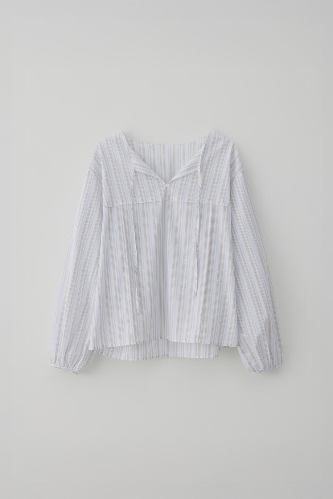 T/T Airy drawstring blouse (stripe)