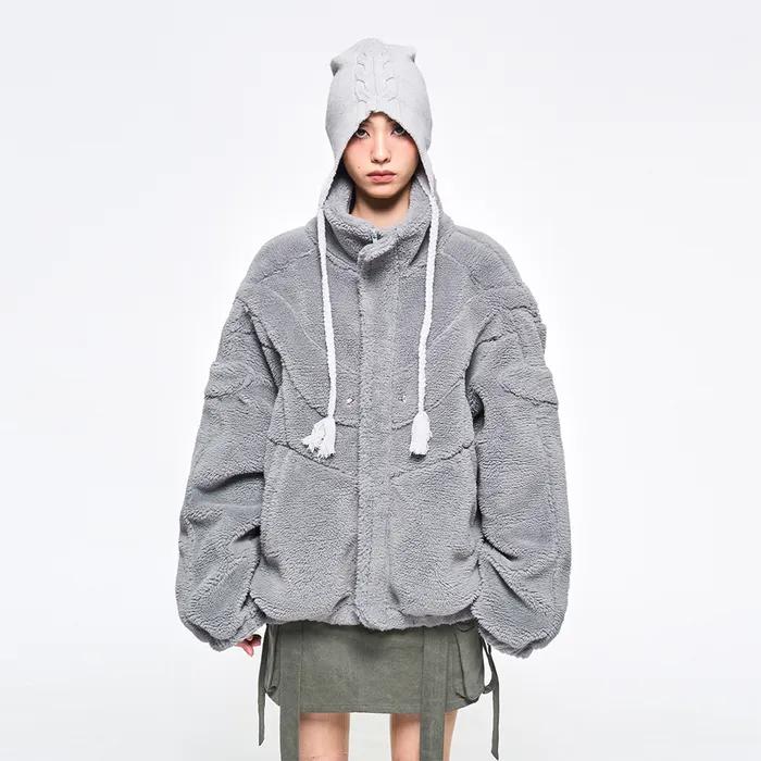 LOGO FLEECE JACKET GREY