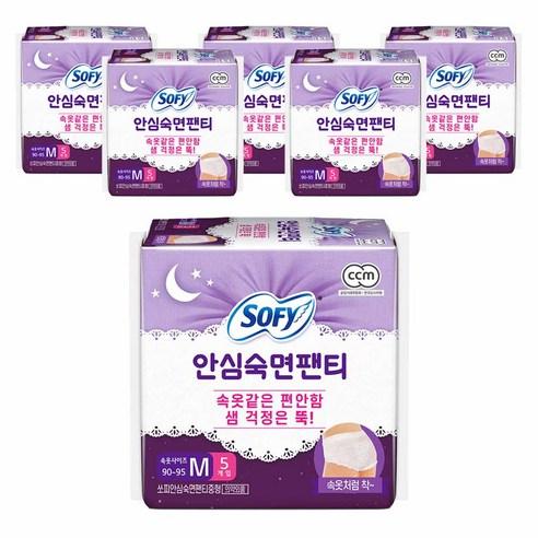 쏘피 안심숙면팬티 오버나이트, 중형, 5개입, 6개 - 팬티형 오버나이트 | 쿠팡