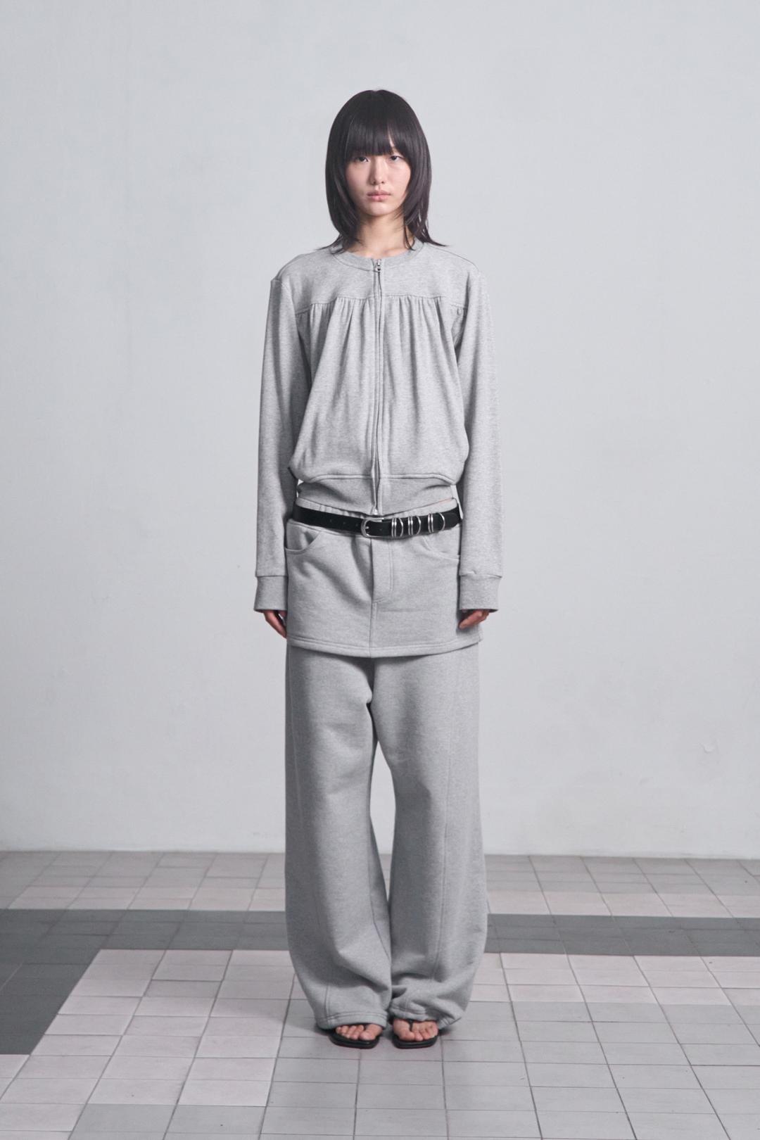 Skirt Layered Sweatpants _ Gray