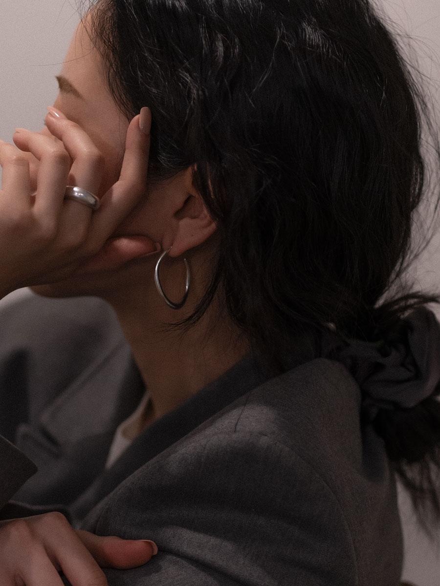 무광 빅웨이브 귀걸이