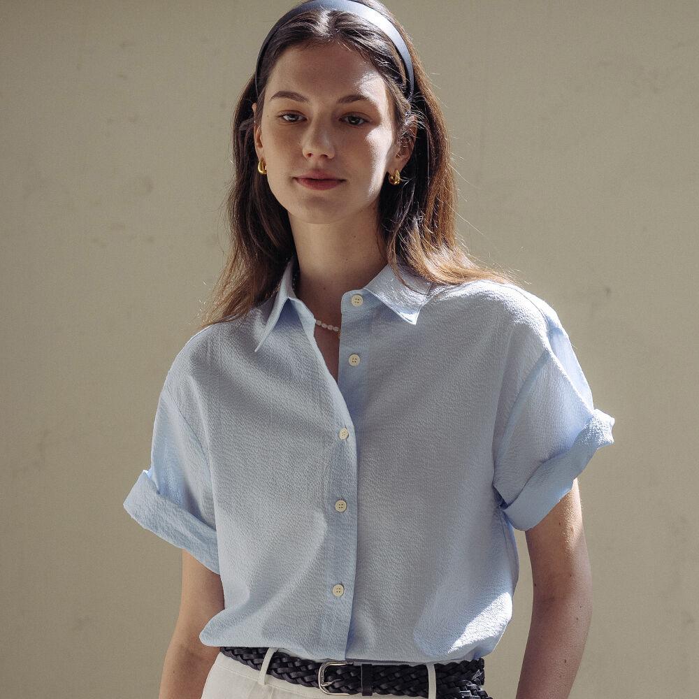 Roll up shirt_Skyblue